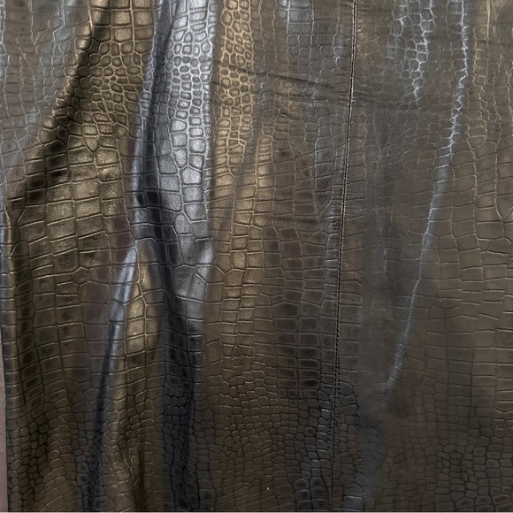 Evan Davies Croc Embossed Leather Pencil Skirt Size 14 - Picture 6 of 11